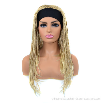 natural looking Synthetic Braids With Headband wig  Braiding Hair yaki hair ends